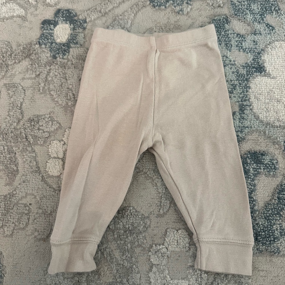 Cloud Island Cream Knit Leggings with Ribbed Cuffs
